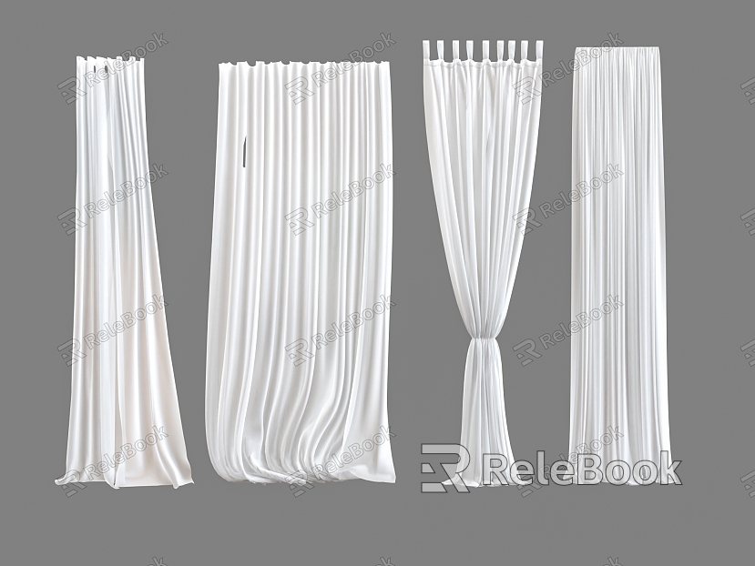 modern gauze curtain curtain pleated curtain model