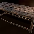 Old Wooden Bench Featuring Weathered Plank Top Rustic Design And Sturdy Legs