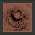 Detailed Red Volcanic Terrain 3D Model With Textured Surface And Square Base 3d model