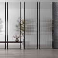 Modern glass partition model 3d model