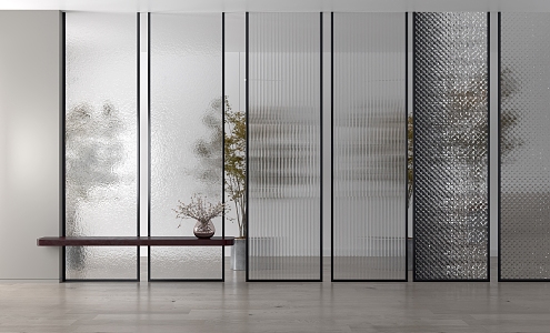 Modern glass partition model 3d model