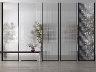 Modern glass partition model 3d model