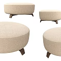 Round Stool Bench Square Stool Fabric Stool Leisure Stool Sofa Stool Low Stool Bed End Stool Children's Stool 3d model