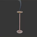 Modern Silver Metal Incense Burner With Spiral Base And Rising Smoke