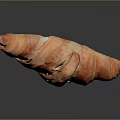 Freshly Baked Golden Croissant with Buttery Flaky Layers and Shiny Surface on Dark Background