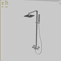 Modern Shower Head with Rainfall Design and Handheld Spray on Marble Floor