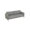 Modern Light Gray Two Seater Sofa With Herringbone Pattern And Metal Legs 3d model