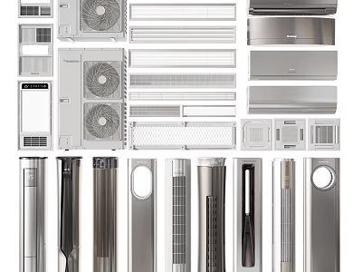 Modern Air Conditioner Fans Featuring Wall Mounted Standing And Stylish Models 3d model