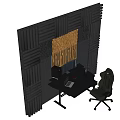 Esports Hotel Gaming Room With Soundproof Wall Gaming Desk Ergonomic Chair And Computer Setup