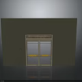Yellow Cushioned Bench Inside Wooden Framed Glass Double Door In Green Wall Space