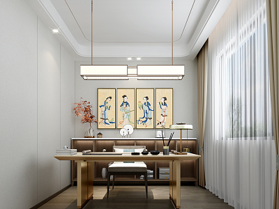 New Chinese Style Study Room model