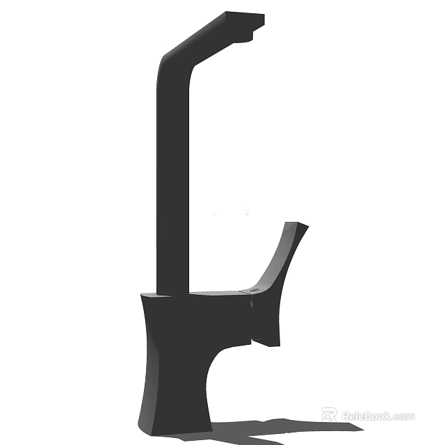 Modern Black Sleek Faucet With Single Lever Minimalist Design And Smooth Lines 3d model 