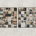 Creative Design Collages And Mood Boards With Natural Elements Color Swatches Textures And Geometric Patterns