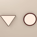 Round and Triangular Ceiling Lights with Brown Frame White Surface Modern Design 3d model