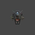 Futuristic Sci-Fi Weapon With Mechanical Structure Orange Black Color And Glowing Tech Components 3d model