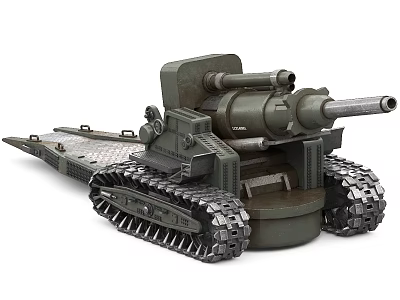 Artillery cannon howitzer rocket artillery anti-aircraft artillery mortar self-propelled artillery turret 3d model