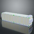 Modern Light Colored Storage Cabinet With Multiple Panels And Green Accents For Home Organization