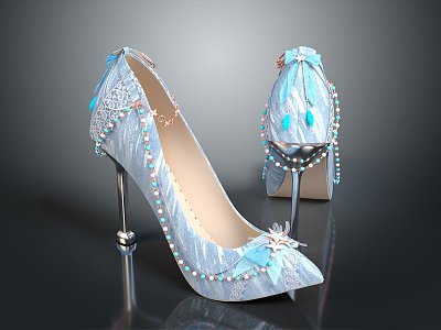 Modern High Heels Stiletto Shoes Stiletto Heels Thick Heel Shoes 3d model