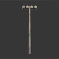 Vintage Textured Metal Candlestick With Tall Slender Base And Four Candle Holders