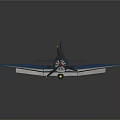 Vintage Blue Biplane Featuring Star Insignia On Wings And Propeller Design