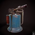 Antique Blue Weapon Blow Torch With Metal Components Red Grip And Dundee Label