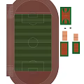 Sports Venue Layout With Football Pitch Running Track Basketball And Volleyball Courts