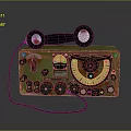 Vintage Military Magnetic Detector Radio With Headphones Knobs And Dials