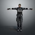 RPD Officer Game Movie Character 3D Model In Tactical Uniform With Arms Outstretched