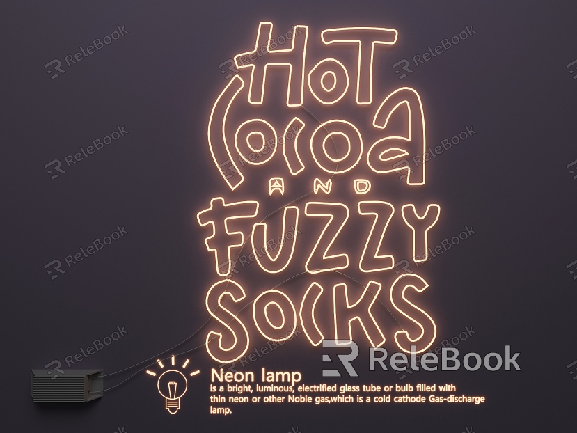 Neon advertising words graffiti luminous words model