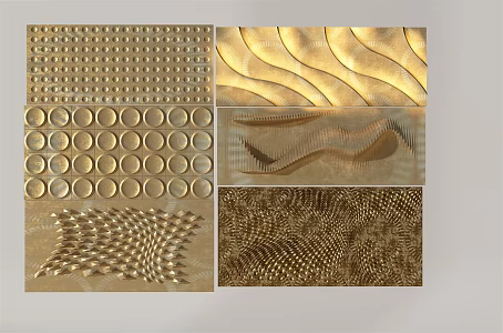post-modern wall wave mechanism wall modeling 3d model