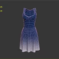 Sleeveless Knitted Dress With Blue To White Gradient And Flowy Hem
