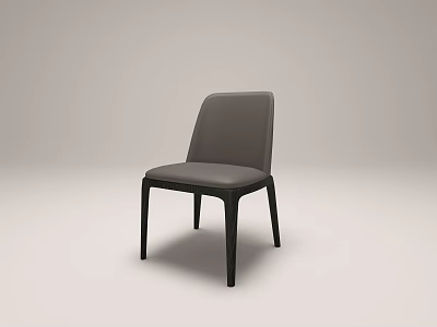 Modern Gray Upholstered Dining Chair With Black Sleek Legs And Comfortable Backrest Design 3d model