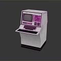 Vintage Computer Console With Display Screen Keyboard And Control Panel 3d model