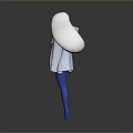 Hooded Figure In White Cloak With Blue Leggings And Gold Pendant On Dark Background With Reflection
