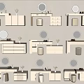 Cream Style Dressing Table Storage Cabinet Dressing Mirror Dressing Table Cosmetic Jewelry Box Dressing Table Accessories Dressing Table Makeup Chair Combination Dressing Table Stool 3d model