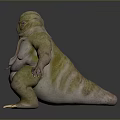 Fantasy Creature Character Design With Green Yellow Skin Muscular Limbs And Sharp Claws