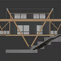 Modern Overhanging Residential Building With Unique Wooden Frame Green Roof And Glass Railings