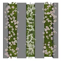 Lush Vertical Green Wall Design With White Flowers And Gray Backdrop