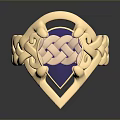 Elegant Gold Ring Featuring Purple Gemstone And Intricate Chain Link Band