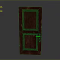 Vintage Wooden Door With Carved Patterns Panel Design And Metal Handle