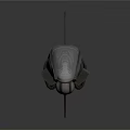 Futuristic Aerospace Spacecraft Design With Streamlined Metallic Structure And Tail Wings
