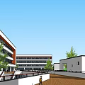 Urban Garden Landscape Design With Integrated Green Spaces Buildings And Water Features