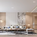 Modern Living and Dining Room Interior Design With Sofa Coffee Table And Area Rug