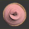 Delicious Pink Swirled Creamy Soft Serve Ice Cream in Waffle Cone