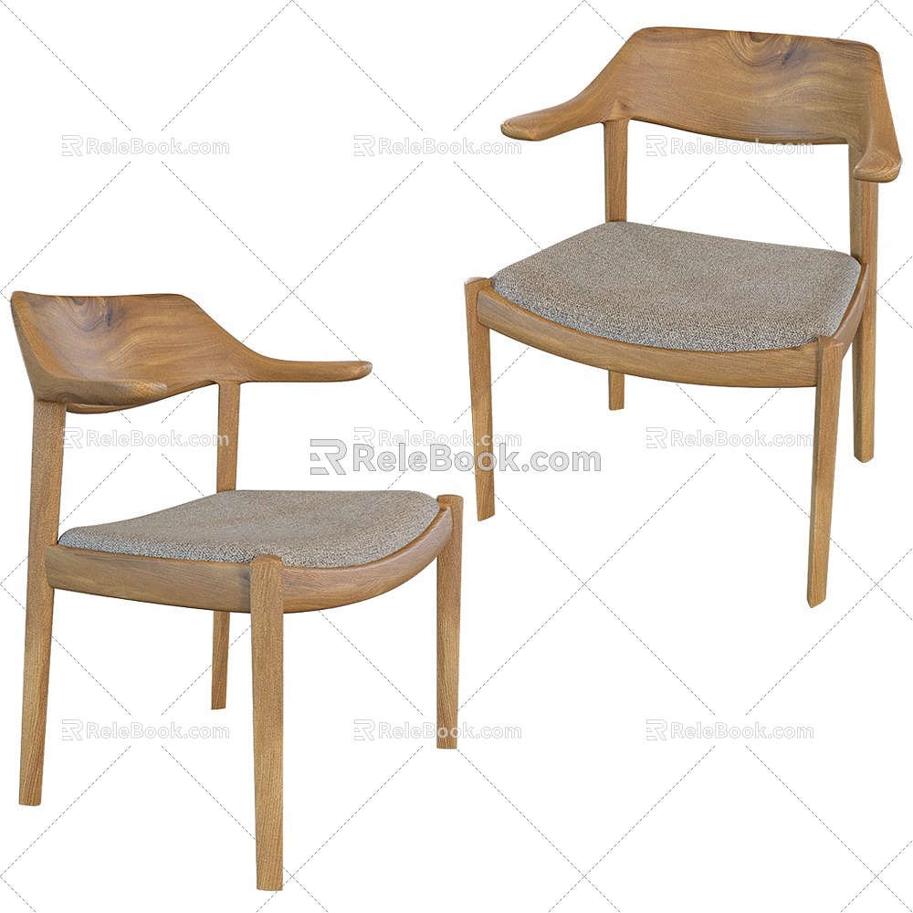 Wing Single Dining Chair 3d model