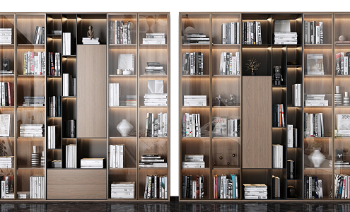 Modern bookcase combination 3d model