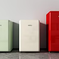Light Green White Red Mini Refrigerators Freezers Retro Compact Design for Home Use