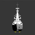 Modern White Naval Warship K787 with Superstructure Mast Radar and Water Reflection