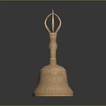 Reflective Brass Carved Bell Decor For Classic Furniture Accent Piece