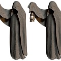 Modern Halloween Decorative Cabinet Ornaments Accessories Halloween Ghost Characters Lighting Man Halloween Rolling Ghost Virtual Characters Black Robe Characters 3d model